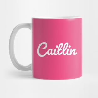 Caitlin White Cursive Script Typography Mug